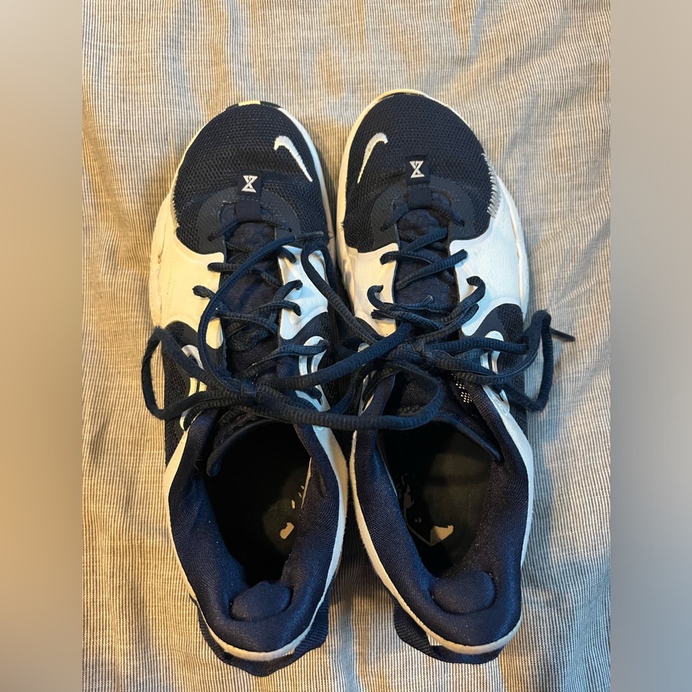 Nike Paul George 5 Navy and White Athletic Shoes